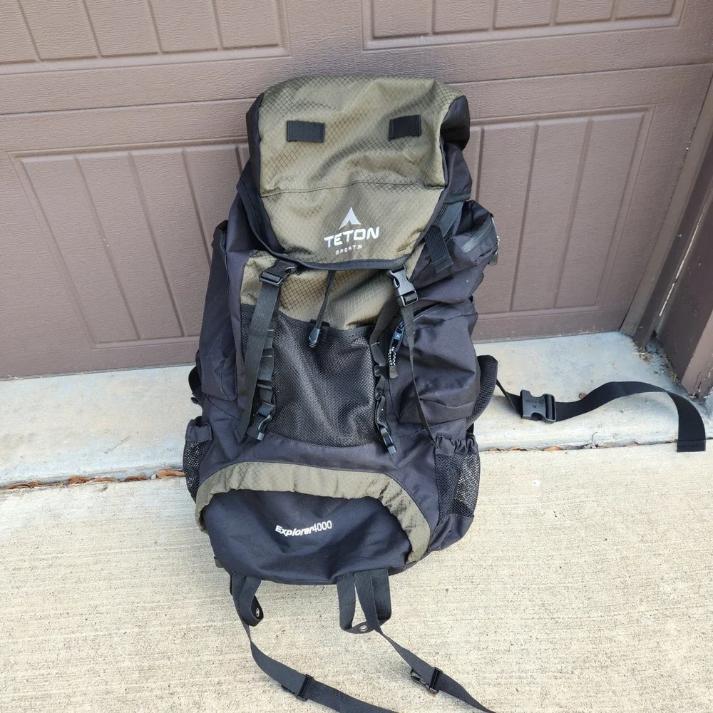 Teton Sports Explorer 4000 Internal Frame Hiking Backpack Olive Black 65L Unisex